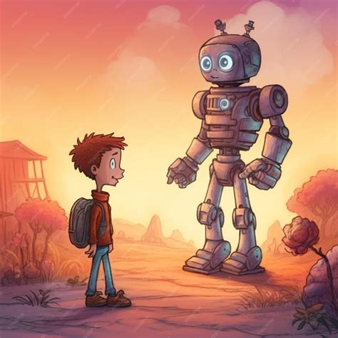 Premium AI Image | A cute joyful robot with human emotions