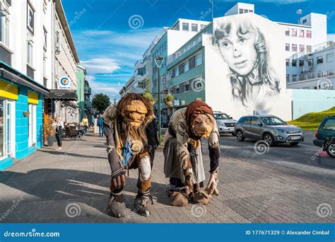 Akureyri, Iceland - Troll Sculptures in the Center of the Town
