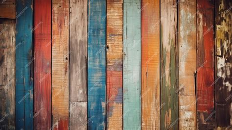 Premium AI Image | A wooden fence with different colors and the word ...