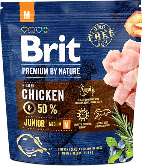 Корм для щенков и молодых собак средних пород Brit Premium Junior M 1 ...