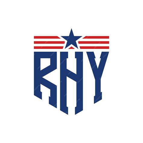 Premium Vector | Patriotic RHY Logo with Star and American Flag Straps