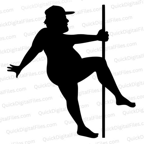"Chunky Pole Dancer" Silhouette Graphic - Download SVG, PNG – Quick