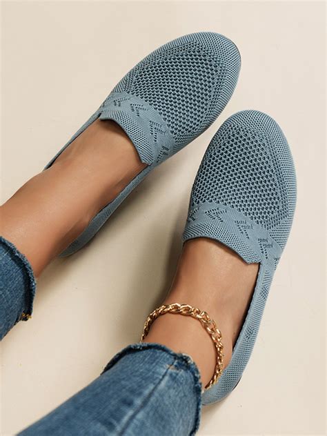 Women's Breathable Mesh Fabric Flat Shoes | noracora