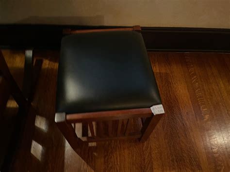 lot nice wooden upholstered stool