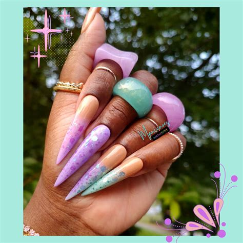 Pastel Glitter Ombre Nails French Tip Press Ons Nude - Etsy
