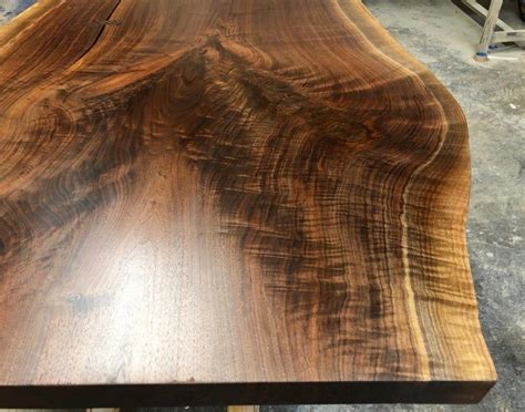walnut slab  edge dining table custom   petersen antiques