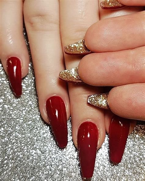 Красный Маникюр С Блестками Миндаль — Richnail.ru