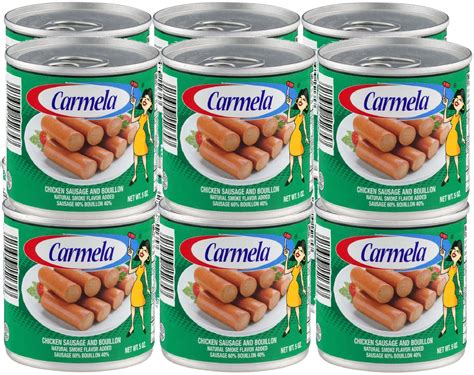 Carmela Chicken Vienna Sausages, Salchichas de Pollo, 5 oz Cans, Pack