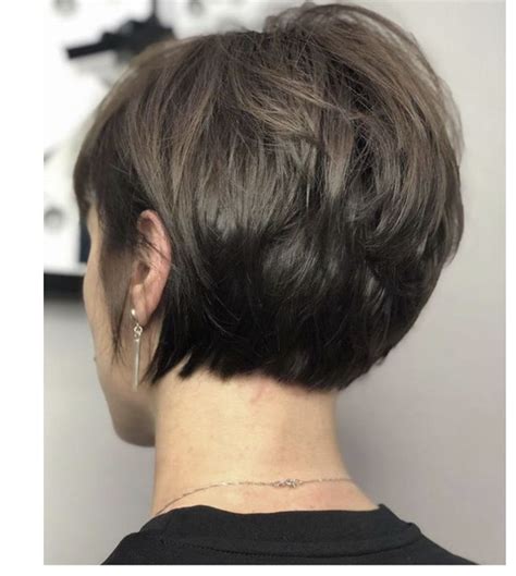 Back view of short layered hair | Hair cuts, Hairstyles haircuts, Short ...