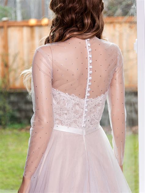 Rhinestone long sleeve wedding dress topper – Tulip Bridal