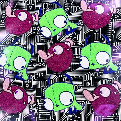 INVADER ZIM GIR & Minimoose Fuzzy Alien Patch - Etsy