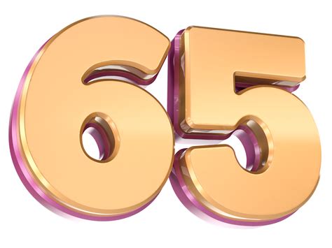 Number 65 3D Render 41280877 PNG