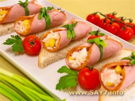 Как сделать красивые бутерброды из ветчины?