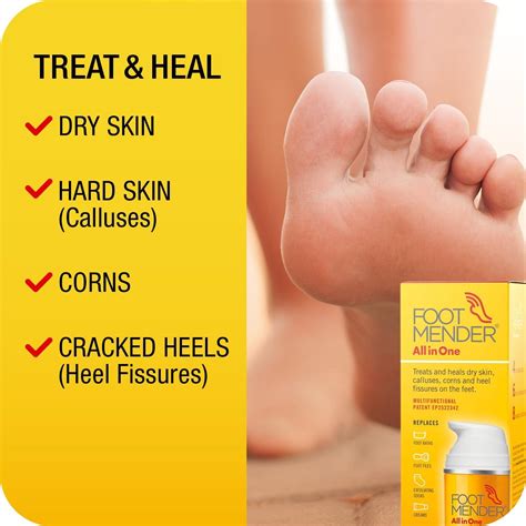 Footmender All in One 100ml - Treats Dry Feet, Hard Skin, Corns