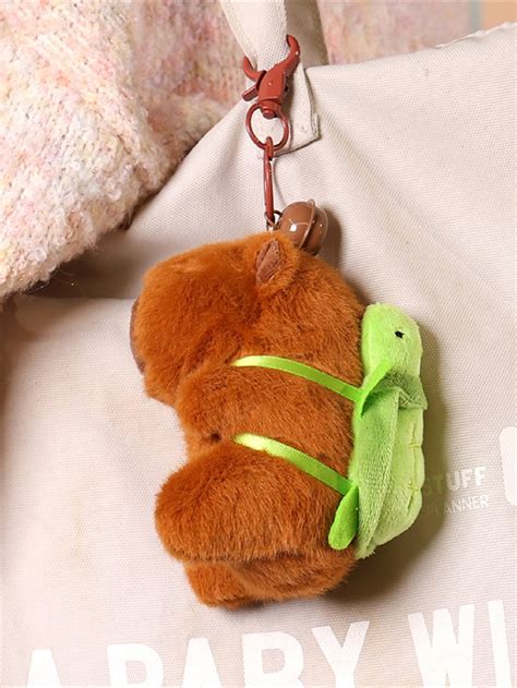 Capybara Stuffed Animal Carry a Turtle on Back ,Realistic Strawberry