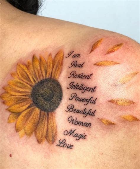pin  christie kennedy  tattoos sunflower tattoo shoulder
