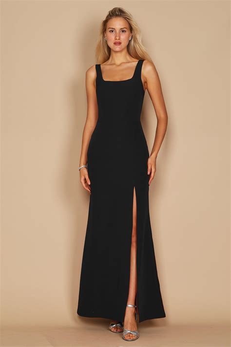 Burgundy Long Formal Square Neckline Evening Dress - Formal Dresses & Gowns