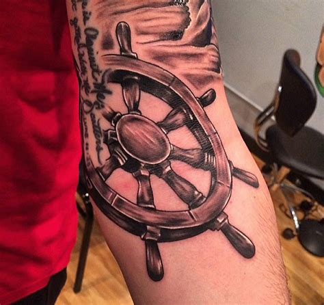 Ship wheel tattoo | Ship wheel tattoo, Wheel tattoo, Nautical tattoo
