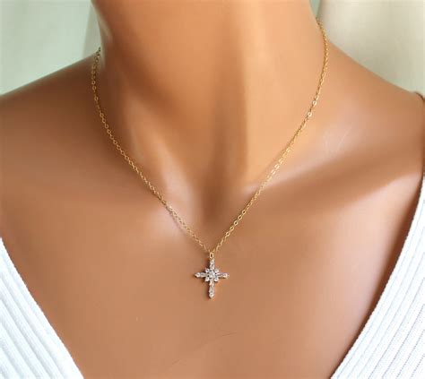 BEST SELLER Silver Cross Necklace Women Dainty Cross Gold - Etsy