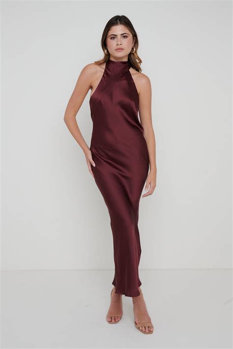 Raleigh Cowl Back Midaxi Dress - Wine – Pretty Lavish
