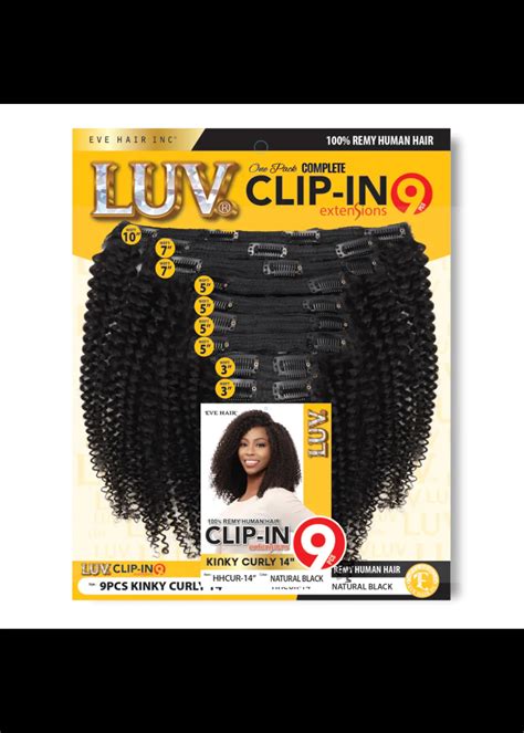 Eve LUV Remy 4C Kinky Curly Clip-in 9pc - Beatitudes Hair and Beauty