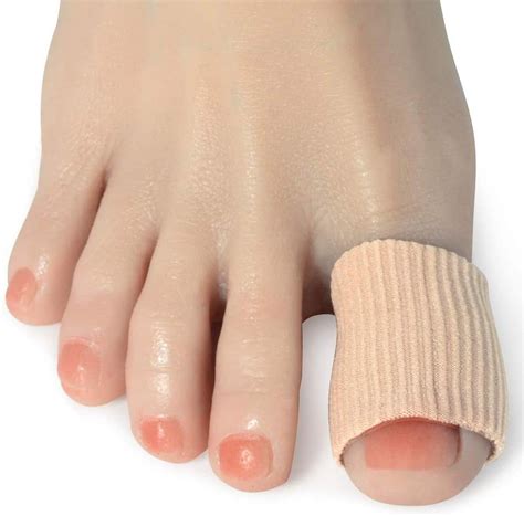 Cuttable Toe Tubes Sleeves, 5 Pack, Made of Elastic Fabric Lined with
