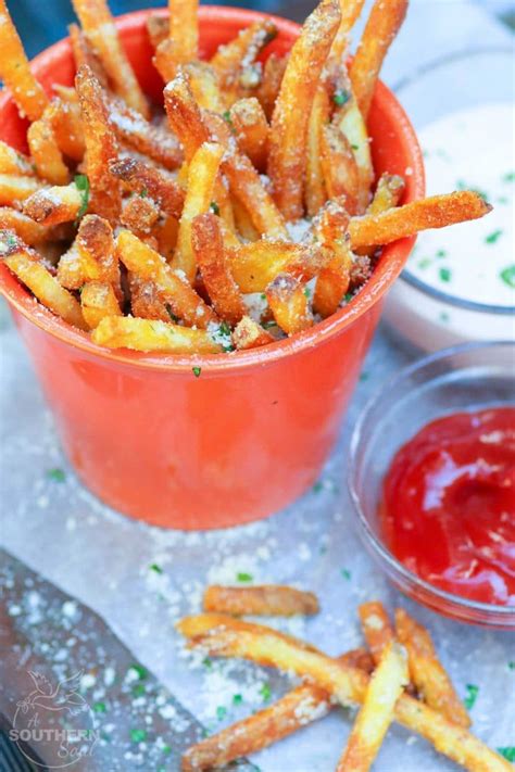 Air Fryer Parmesan French Fries with Dipping Sauce