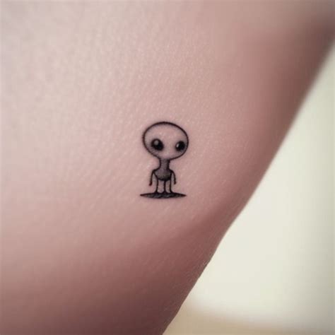stick  poke alien small tattoo  alien tattoo spaceship tattoo