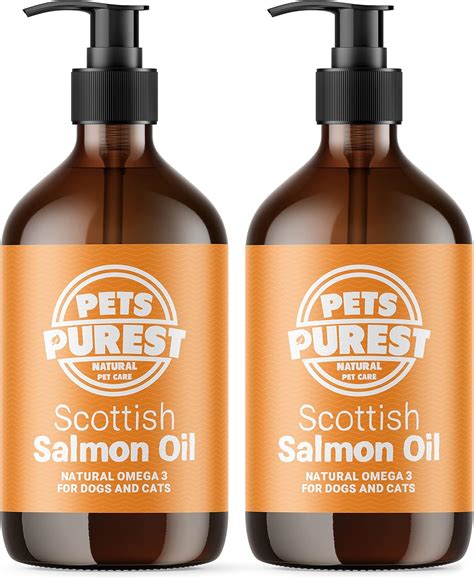 Pets Purest Scottish Salmon Oil For Dog, Cat & Pet - 2 x 300ml Omega 3