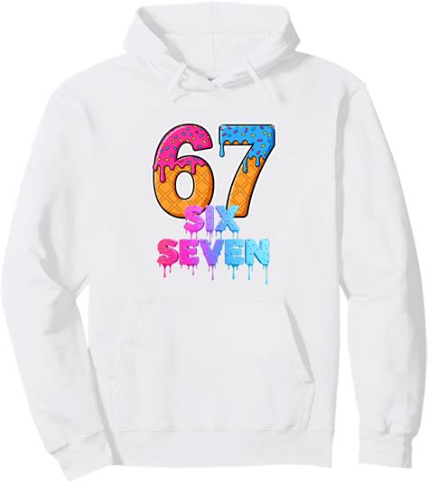 Six Seven Ice Cream Drip Slang 6 7 Trending Meme Hoodie ,Full Sizes S