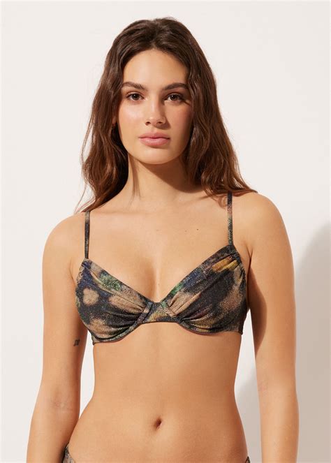 Top de Biquíni Balconette Sparkling Camouflage - Calzedonia
