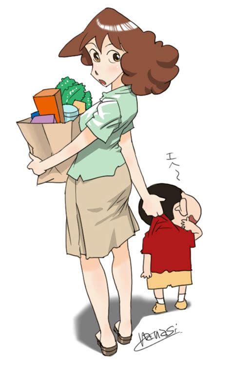 nohara shinnosuke  nohara misae crayon shin chan drawn  nanasi