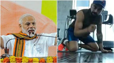 pm narendra modi accepts virat kohlis fitness challenge cricket news