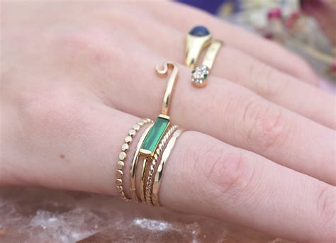 gold emerald baguette ring modern gold ring baguette ring gold rings