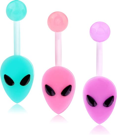 Amazon.com: Melighting Plastic Belly Button Rings 14G Alien Belly Rings