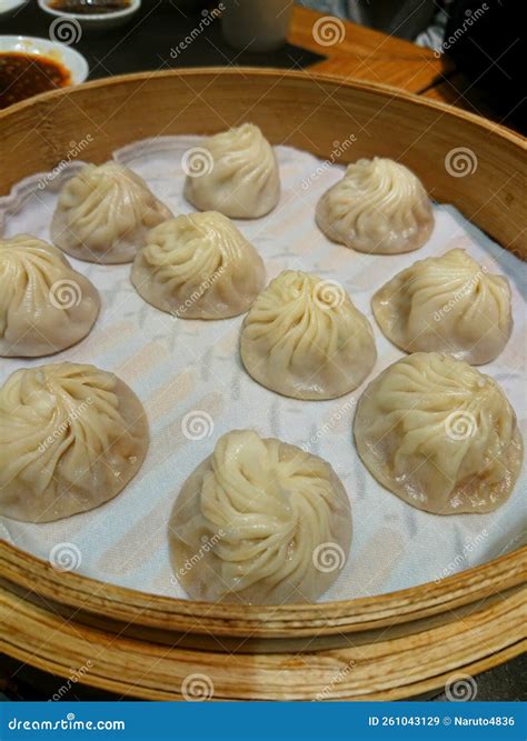 Minced Pork Dumpling Contain Soup within, Xiao Long Bao Stock Image