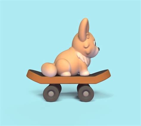 Файл 3D Собака катается на скейтборде 🐉・3D-печатная модель для загрузки ...