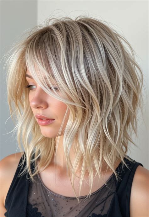 Low Maintenance, High Style: Blonde Shag Hair Inspo | Medium shag