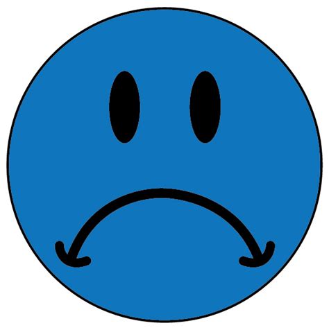 sad face blue background - Clip Art Library