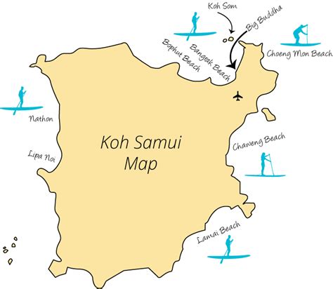 Koh Samui Map | SUP Thailand - iSUP Samui