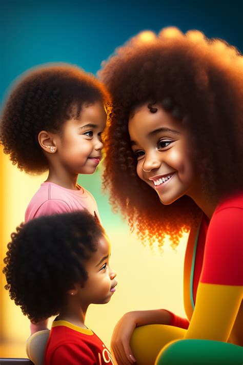 Lexica - Simple cartoonish style curly headed little girl talking to