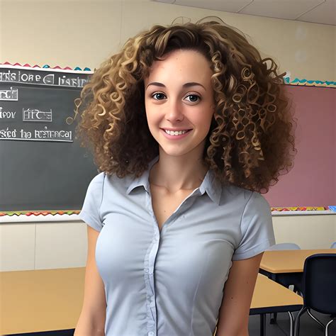 Skinny female teacher with curly hair - Arthub.ai