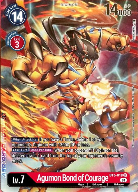 engine agumon bond  bravery digimon card meta