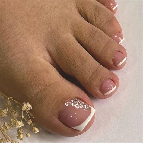Press on Toenails French Tips Toe Nail Press ons Fake Toe Nails False
