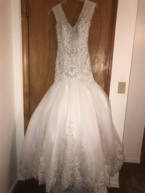 Beaded mermaid tulle Allure wedding dress VEIL INCLUD… - Gem