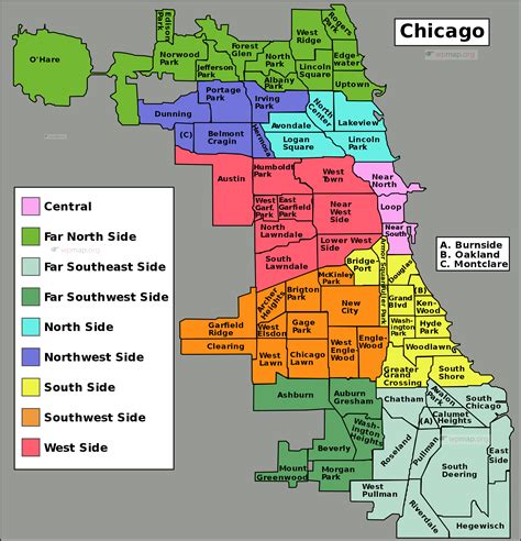 map  chicago printable map  chicago chicago map usa