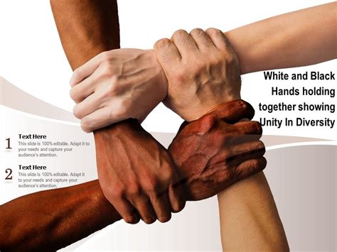 White and black hands holding together showing unity in diversity | Presentation Graphics ...