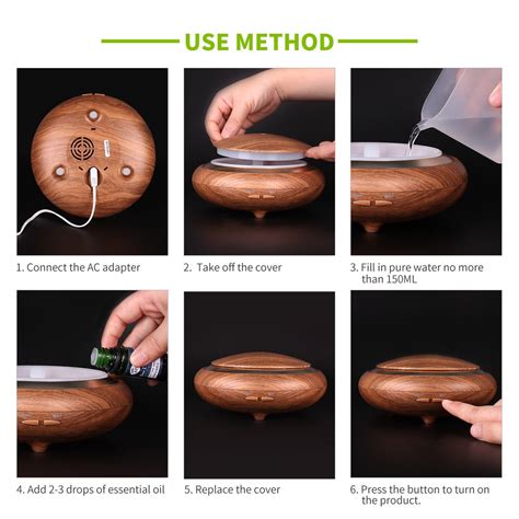 150 ml Ultrasonic Aroma Diffuser Woodgrain + Remote Control (Optional) – Oneself Wonderful Scents