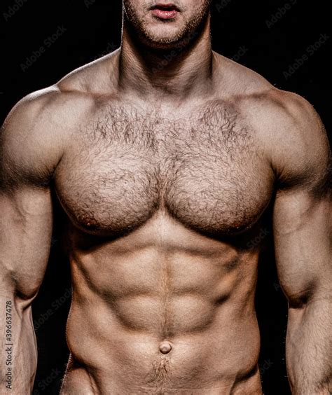 Beautiful male torso, muscular male, fitness. Strong muscular. Sport ...