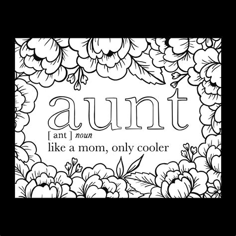 COLOUR ME Graphic Aunt Card With Envelope Blank Inside Note Cards